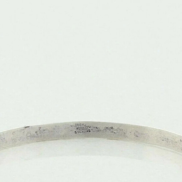 Sterling Silver Swirl Pattern Bangle Bracelet 7 3/4" inch - Picture 6 of 6